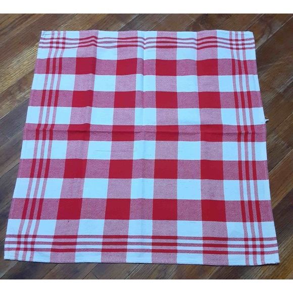 Vintage NOW DESIGNS set of 4 100% COTTON Large sized kitchen towels in white & r - Picture 6 of 10